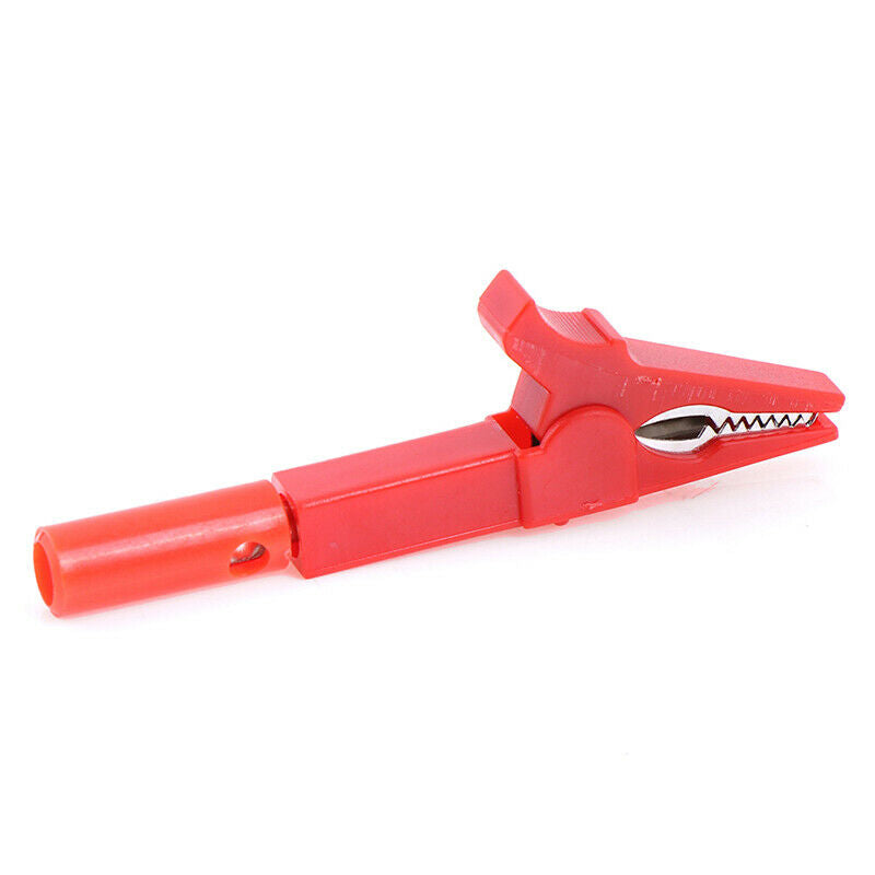 2Pcs 55mm alligator clip with 2pcs 4mm banana plug Black and Red .l8