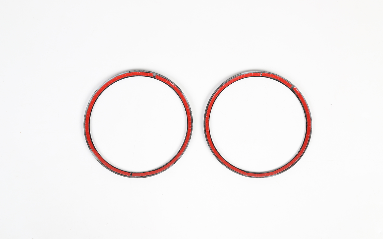 2PCS Carbon Fiber Top Roof Speaker Cover Trim Ring Decor for Wrangler JK 07-14/