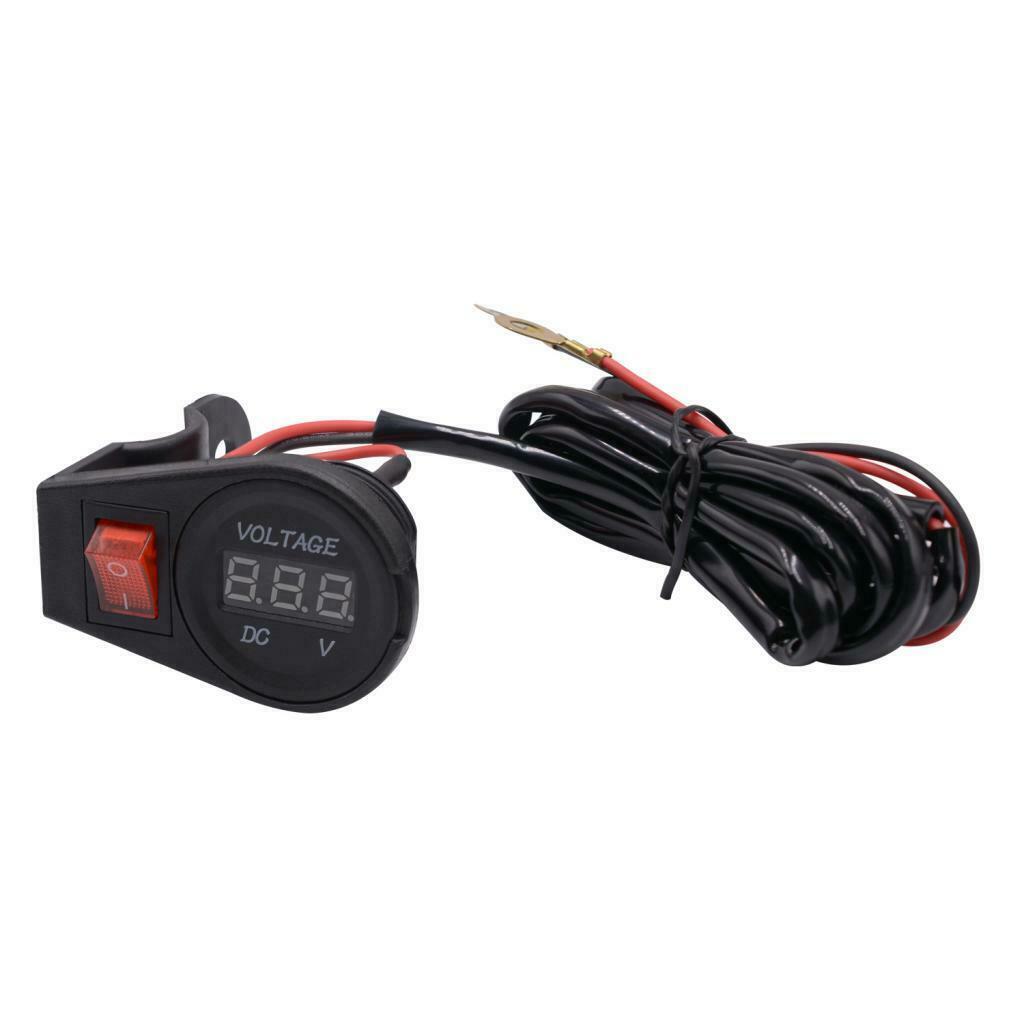 12-24V LED Digital Voltmeter With Motorcycle Accessory Switch