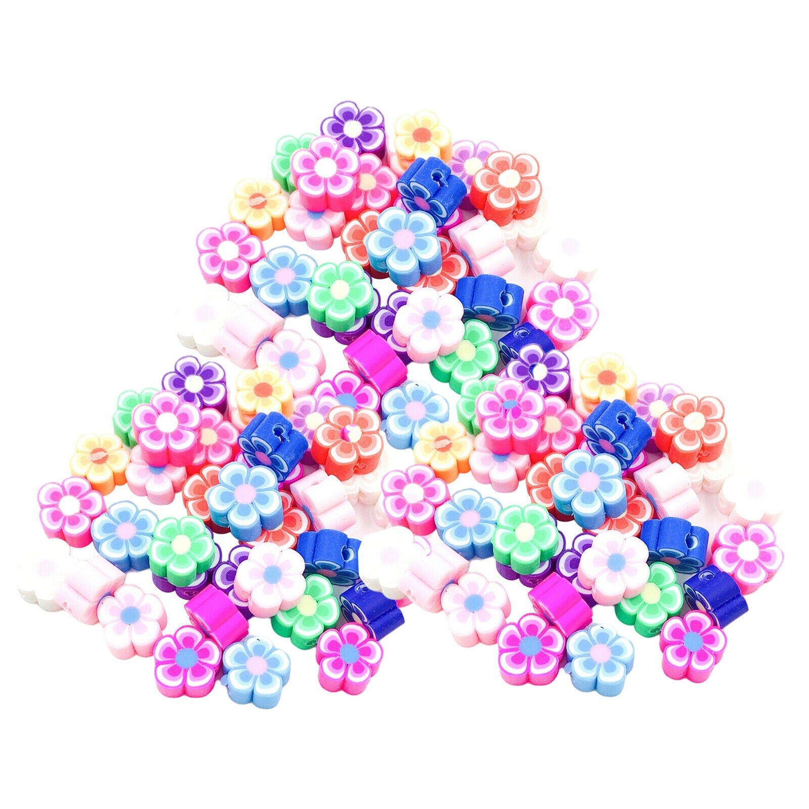 200Pcs Flower Evil Eye Beads for Bracelet DIY Necklace Decoration Girl