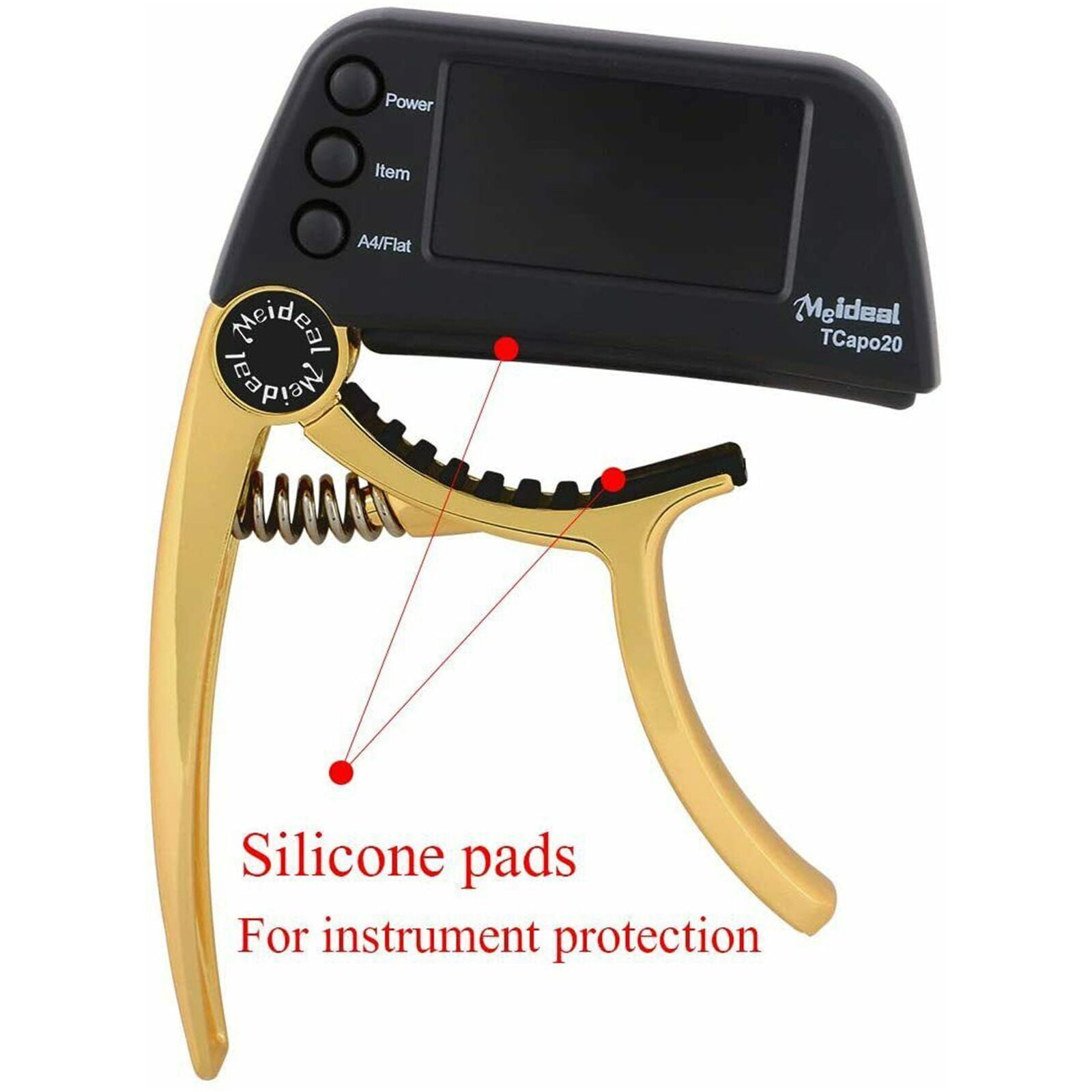 Professional Clip-On Tuner for All Instrument -with Capo Guitar, Ukulele, Violin