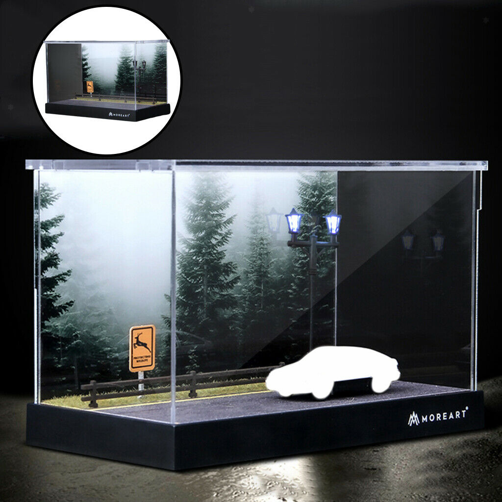 1:64 landscape diorama parking lot scene plastic display case table decoration