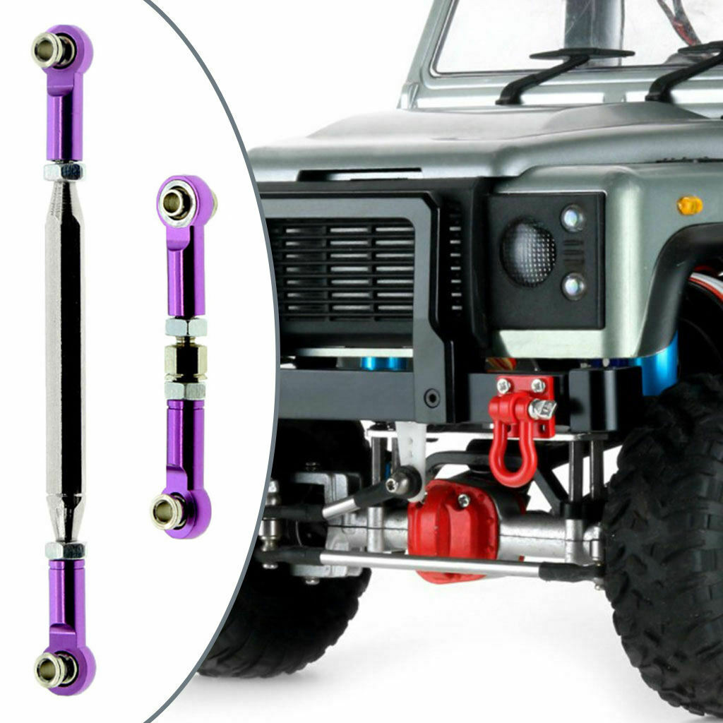 Metal Steering Rod Tie Links for MN D90 99S 4WD Vehicle Crawler DIY Parts Purple