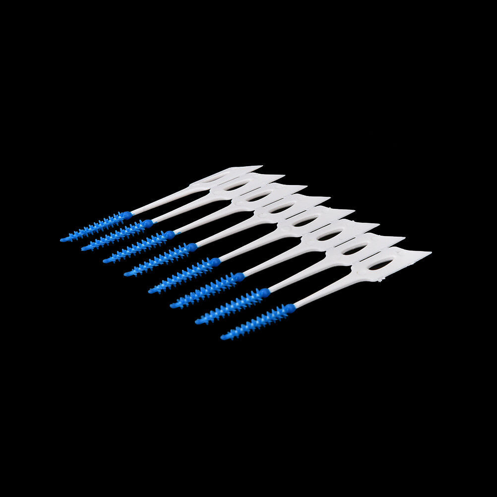 40pcs Disposable Toothpicks Soft Clean Interdental Seam Brush Elastic Mass.l8