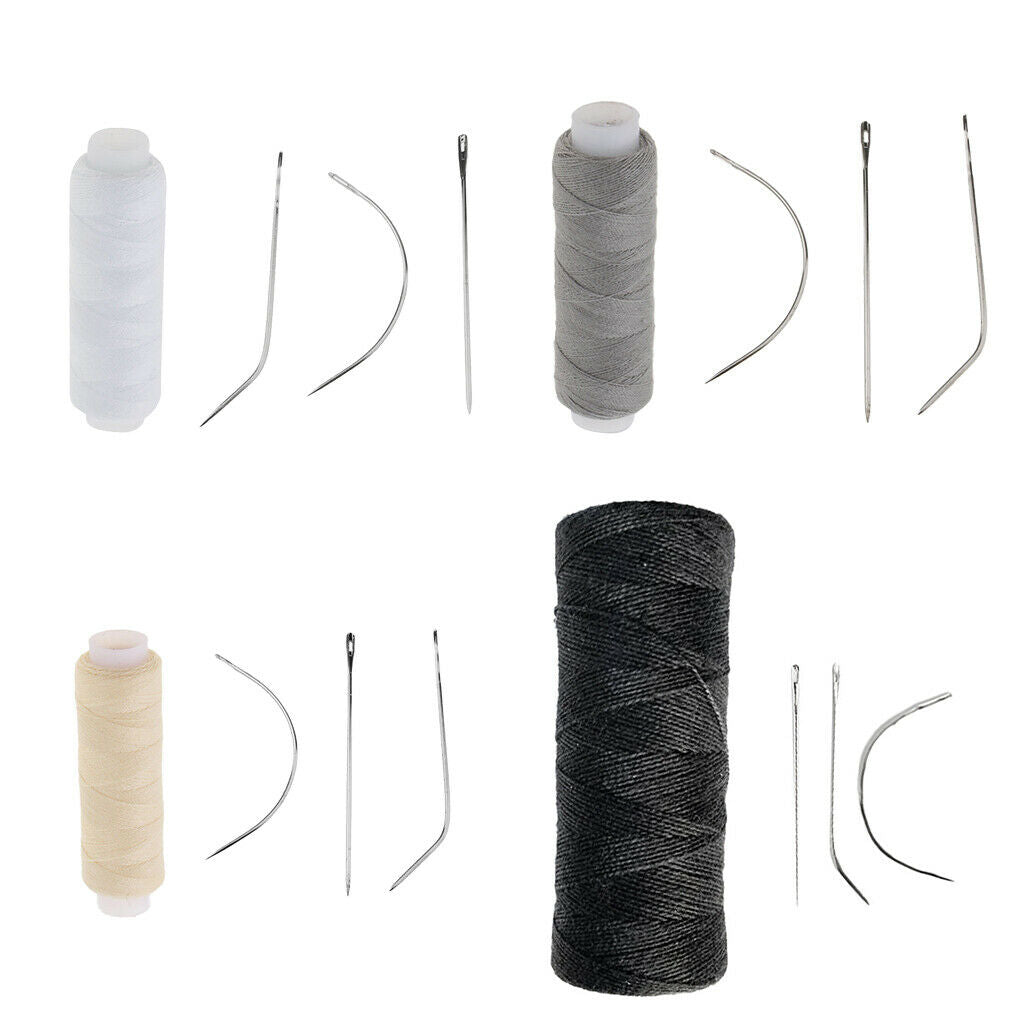 4 Pcs Hair Extension Weave/Hair Track Sewing Weft Thread with Free Needles