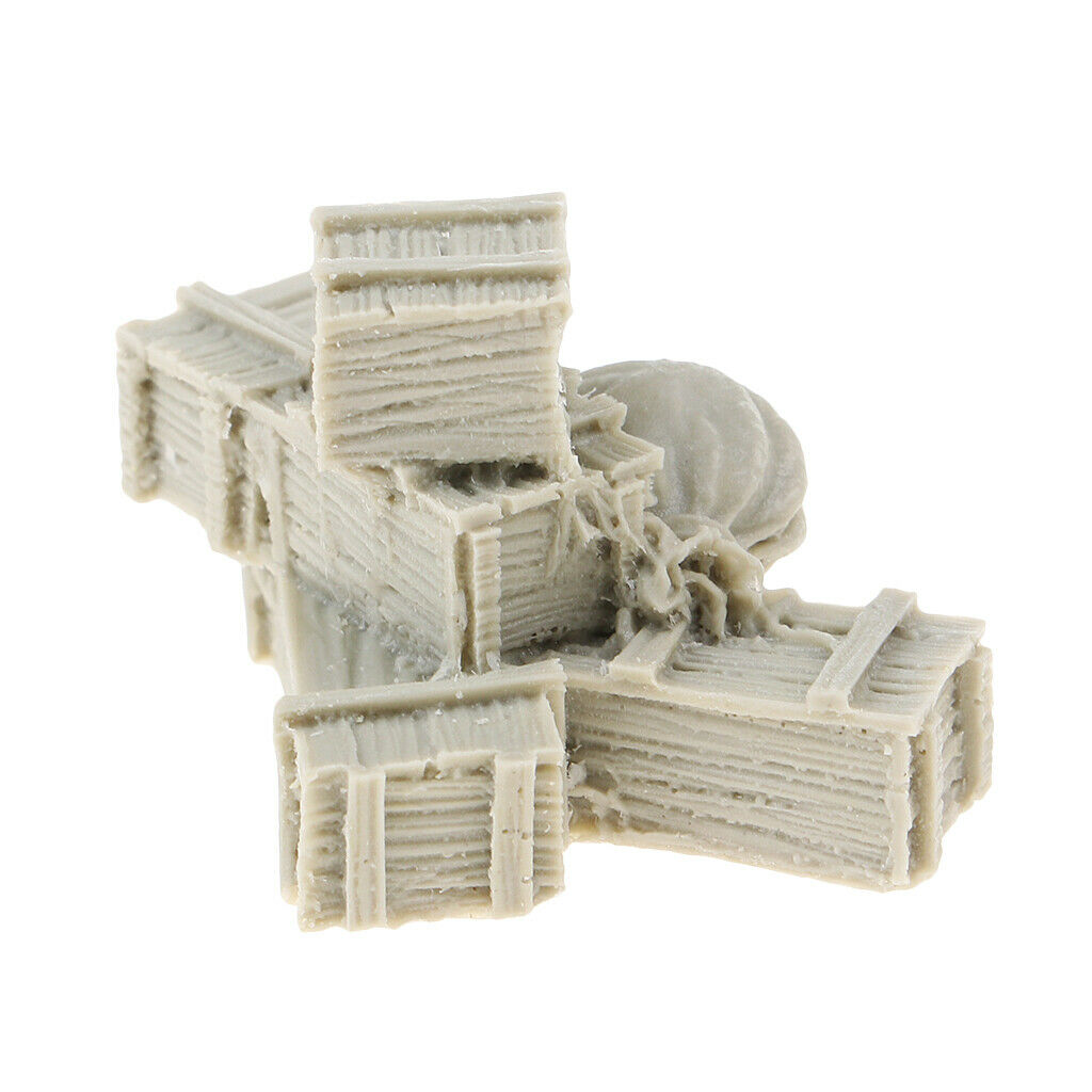 2 Pieces 1/35 Box with Canvas Bags and Crates Mini Scenery Layout Sandtable