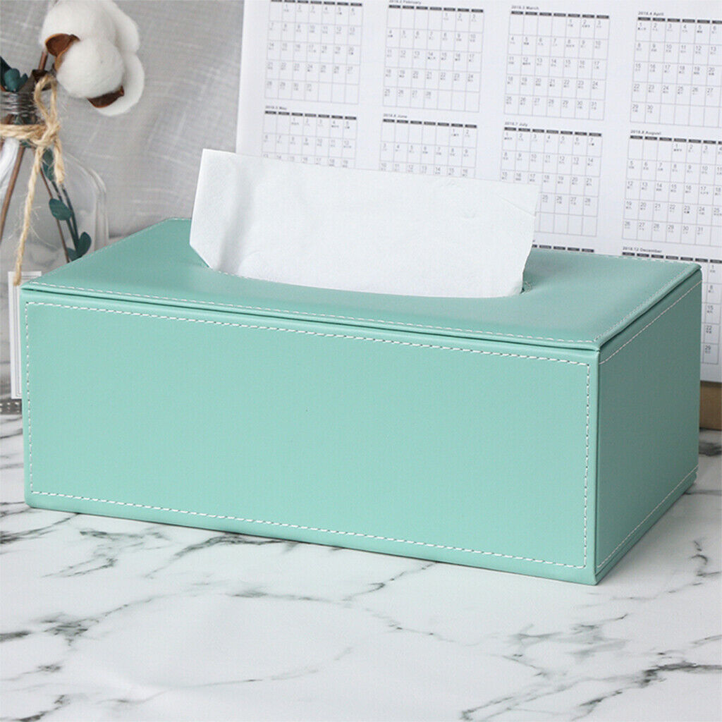 Leather Household Tissue Box Living Room Supplies White knit lines