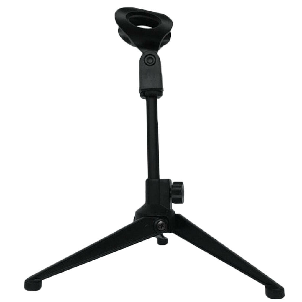 Microphone Tripod Stand Metal Plastic with Mic Clip, Hold Dia 30mm-36mm