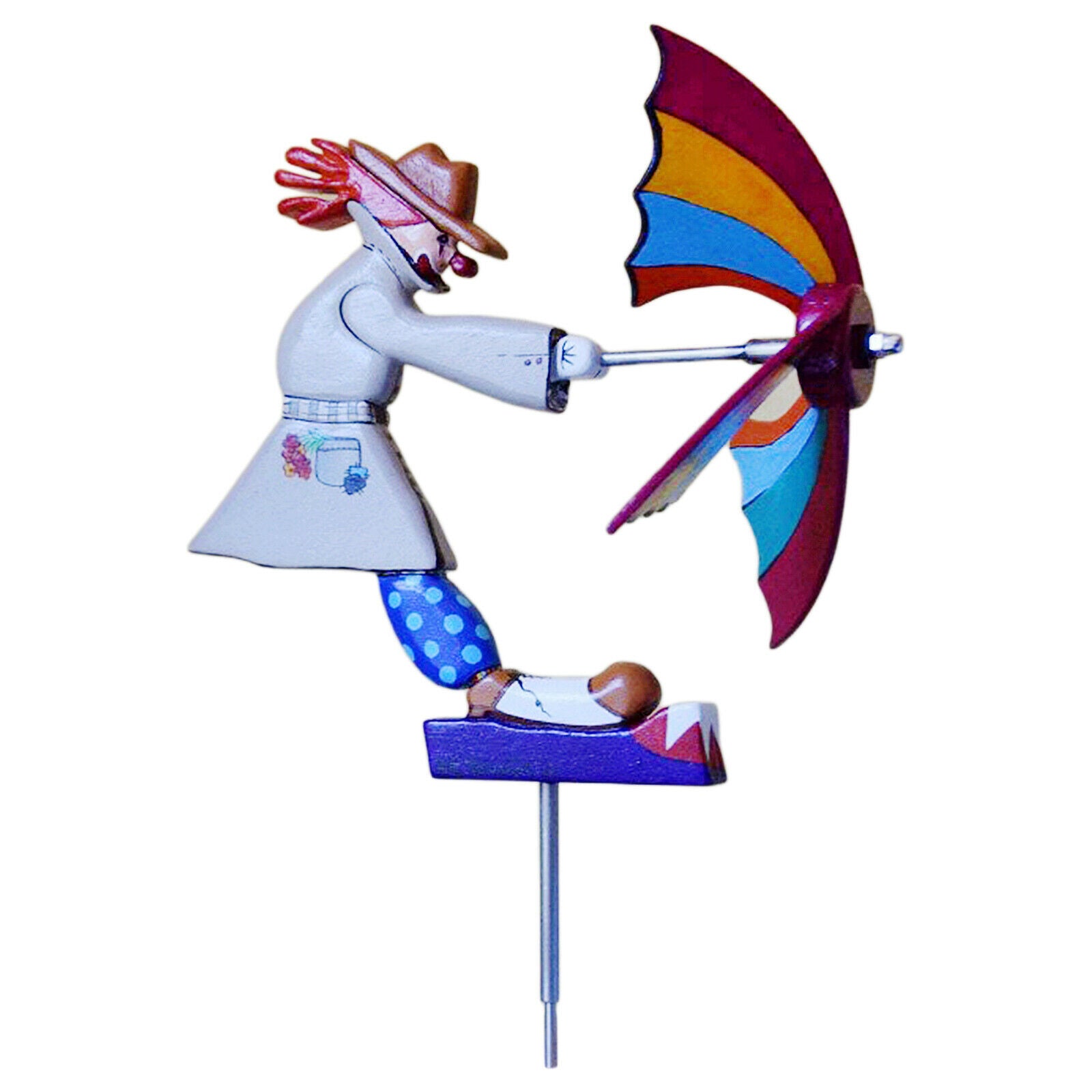 Whirligig Asuka Clown Windmill Clown Spinner Outdoor Garden Yard Decor