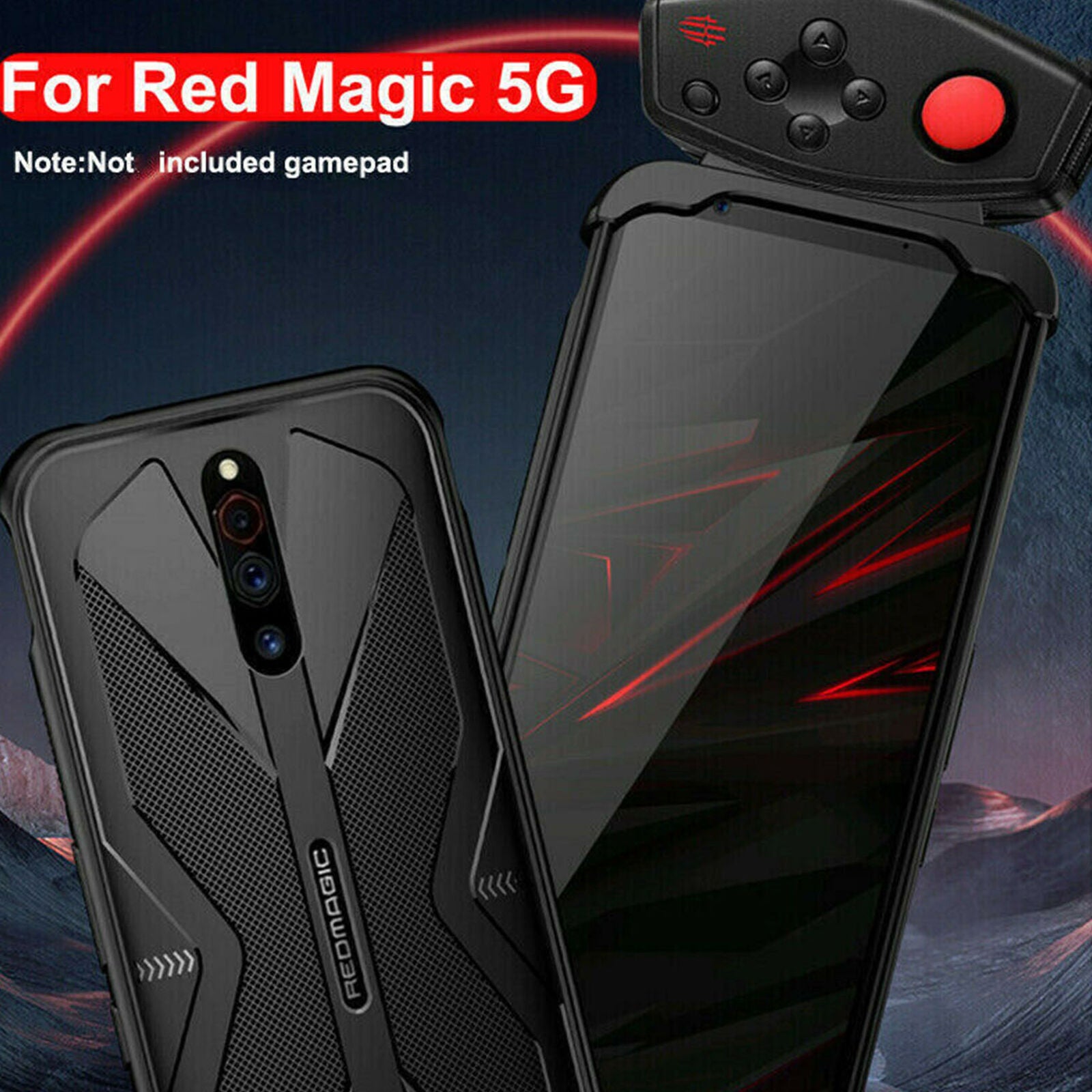 For ZTE Nubia Red Magic 5G Soft Gel Heat Dissipation Back Cover Case +PC Snap