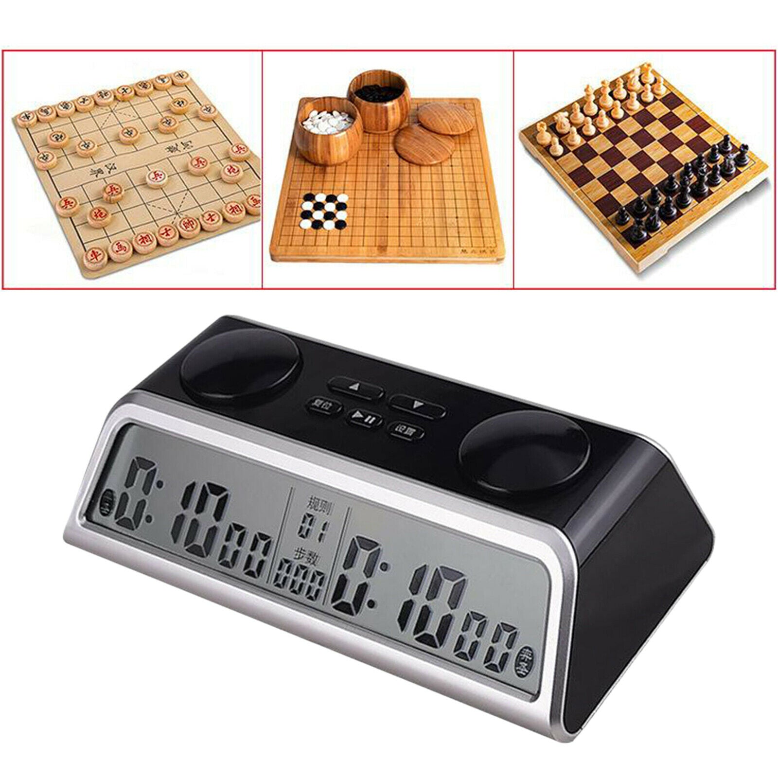 Travel Chess Digital Timer Chess Clock Count Up Down Board Game Clocks Black