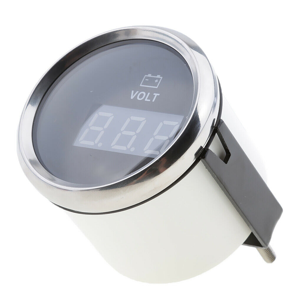 2'' 52mm Marine Boat Digital LED Electronic Meters Gauge - Black