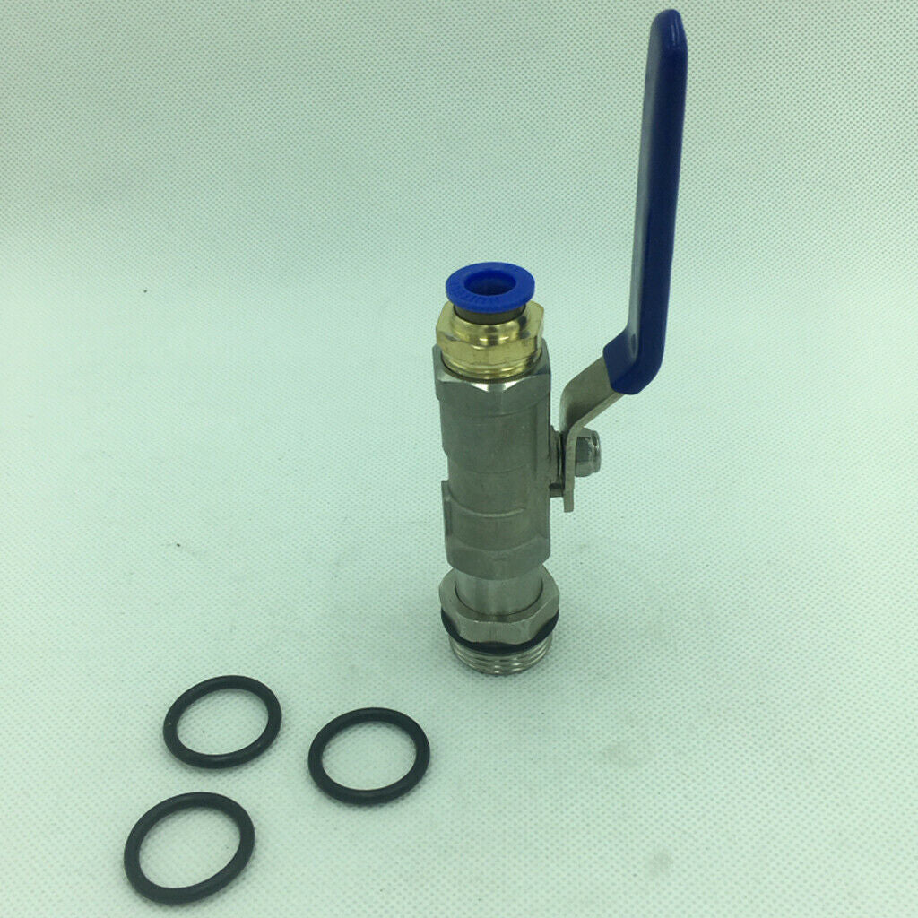 200L Oil Tank Barrel Drain Valve Faucet Tap PU Air Hose Adapter Straight 1P -