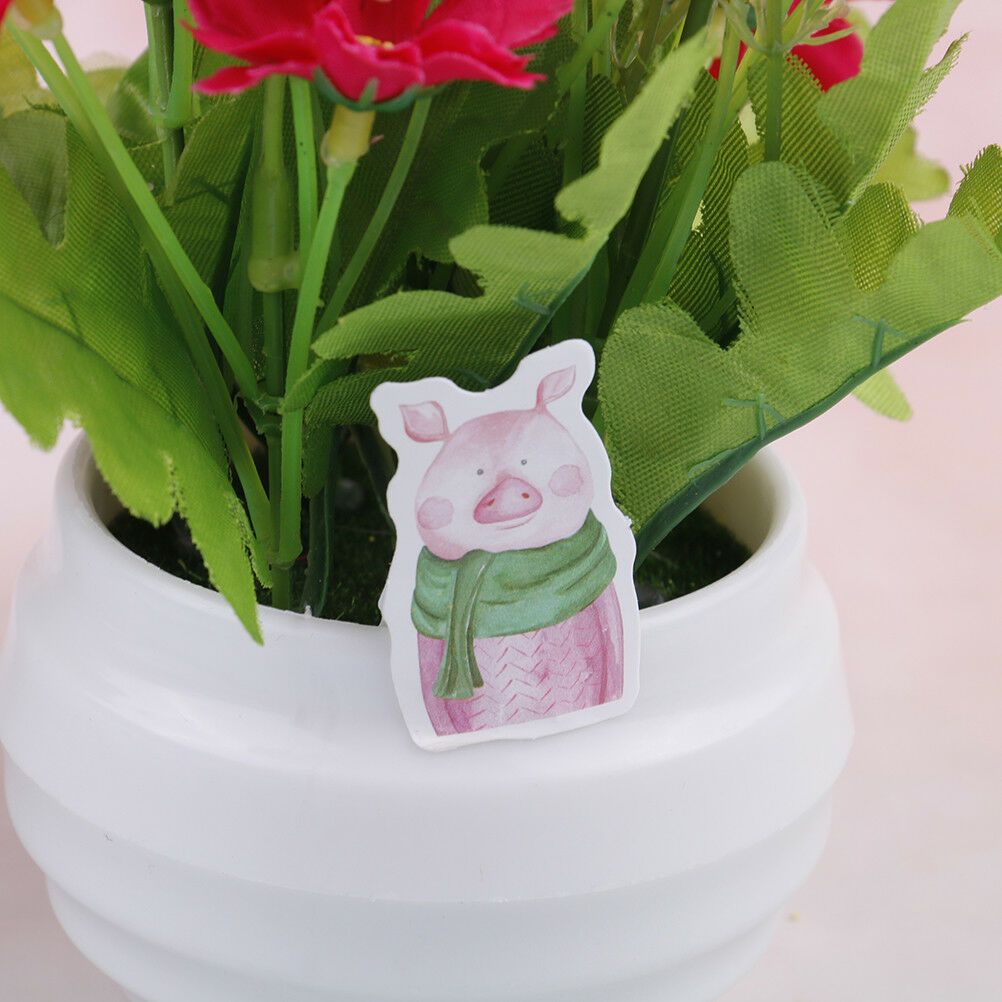 46pcs Pink piglet paper decor diy diary scrapbooking label sticke.l8