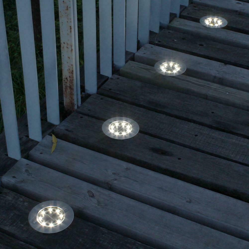 Solar Underground Light with 8 LED Waterproof Garden Buried Lamp (White Light) @