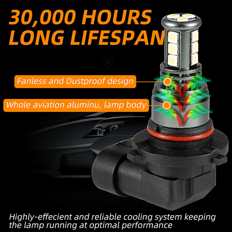 2Pcs 9005/9006/H10 LED Fog Light Headlight Bulbs Kit 28W 6500K Bright White BDA