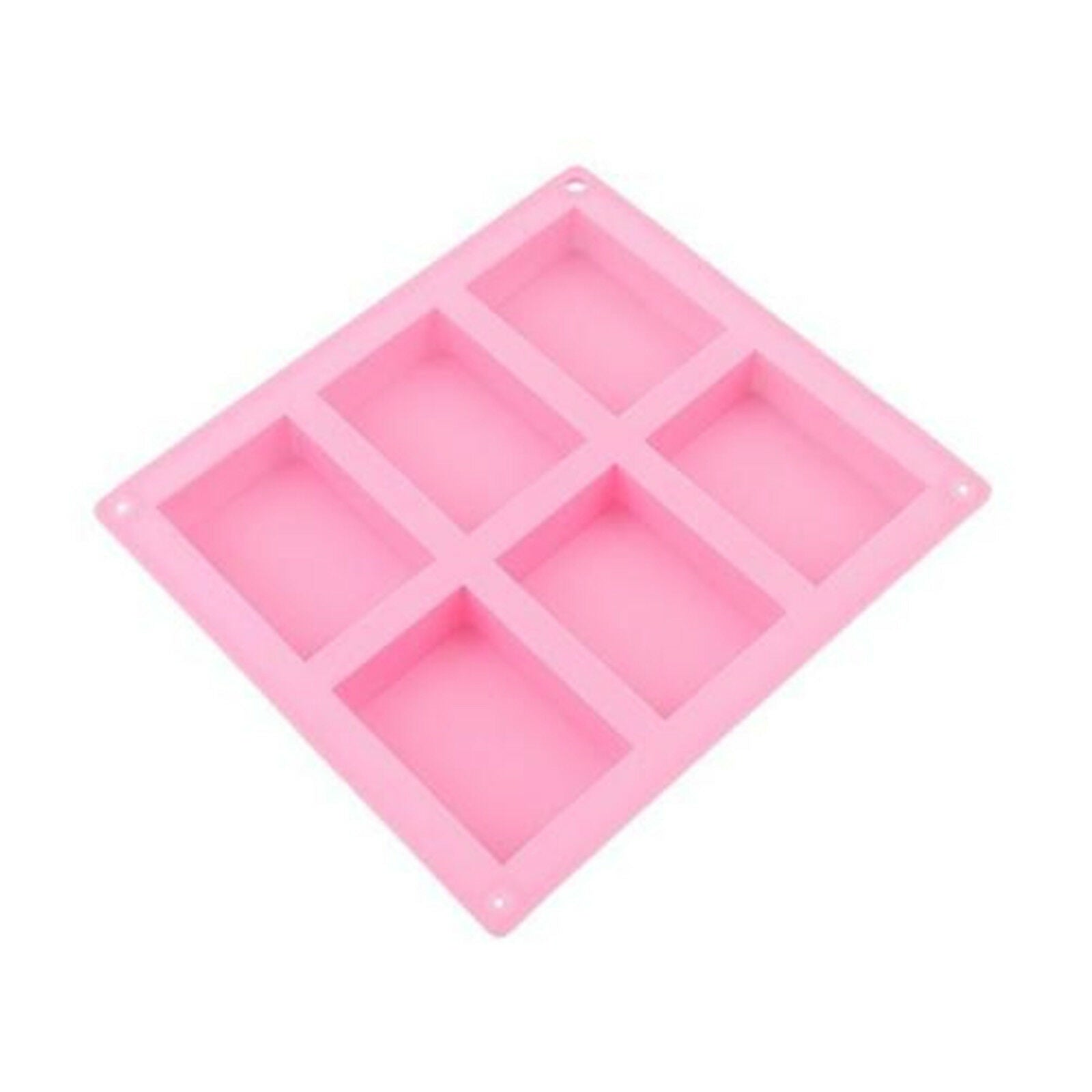 6 Cavity Plain Rectangle Soap Mold Silicone Craft DIY Making Homemade Cake Tool