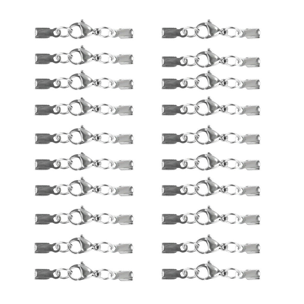 Lots 20 Lobster Claw Clasp Keychain Suede Cord End Caps Jewelry Making