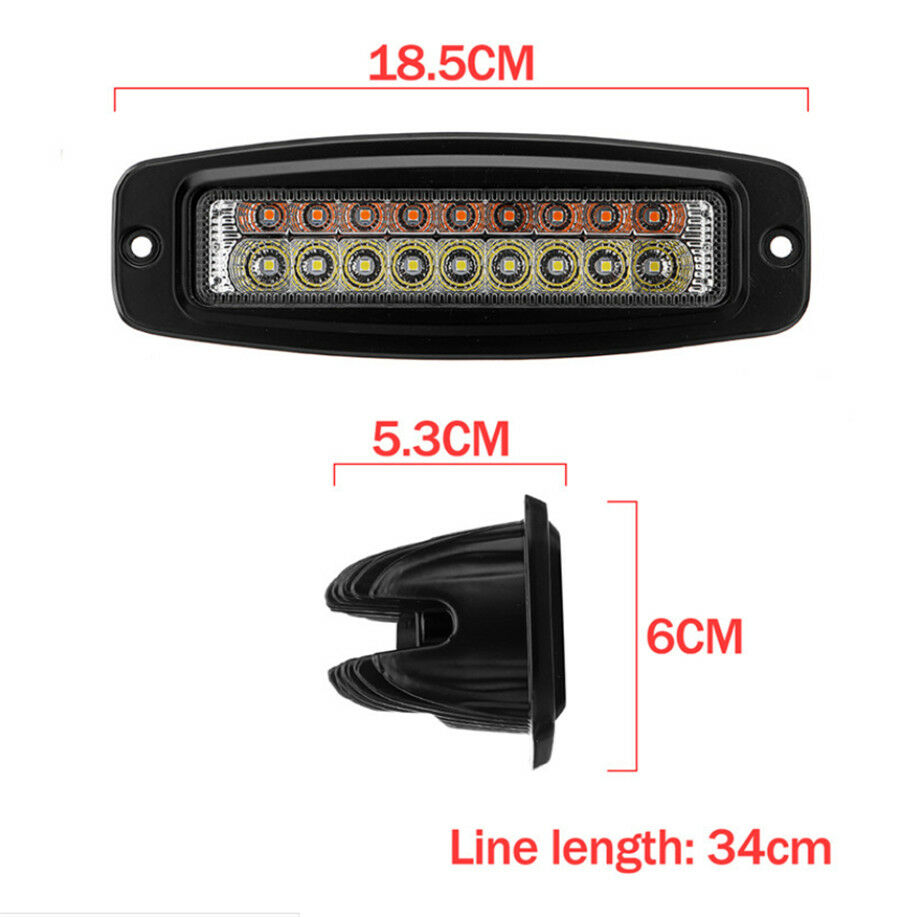 7.3 Inch 54W Dual Colors Car Off-Road 4x4 Combo LED Work Light DRL Fog Light Bar