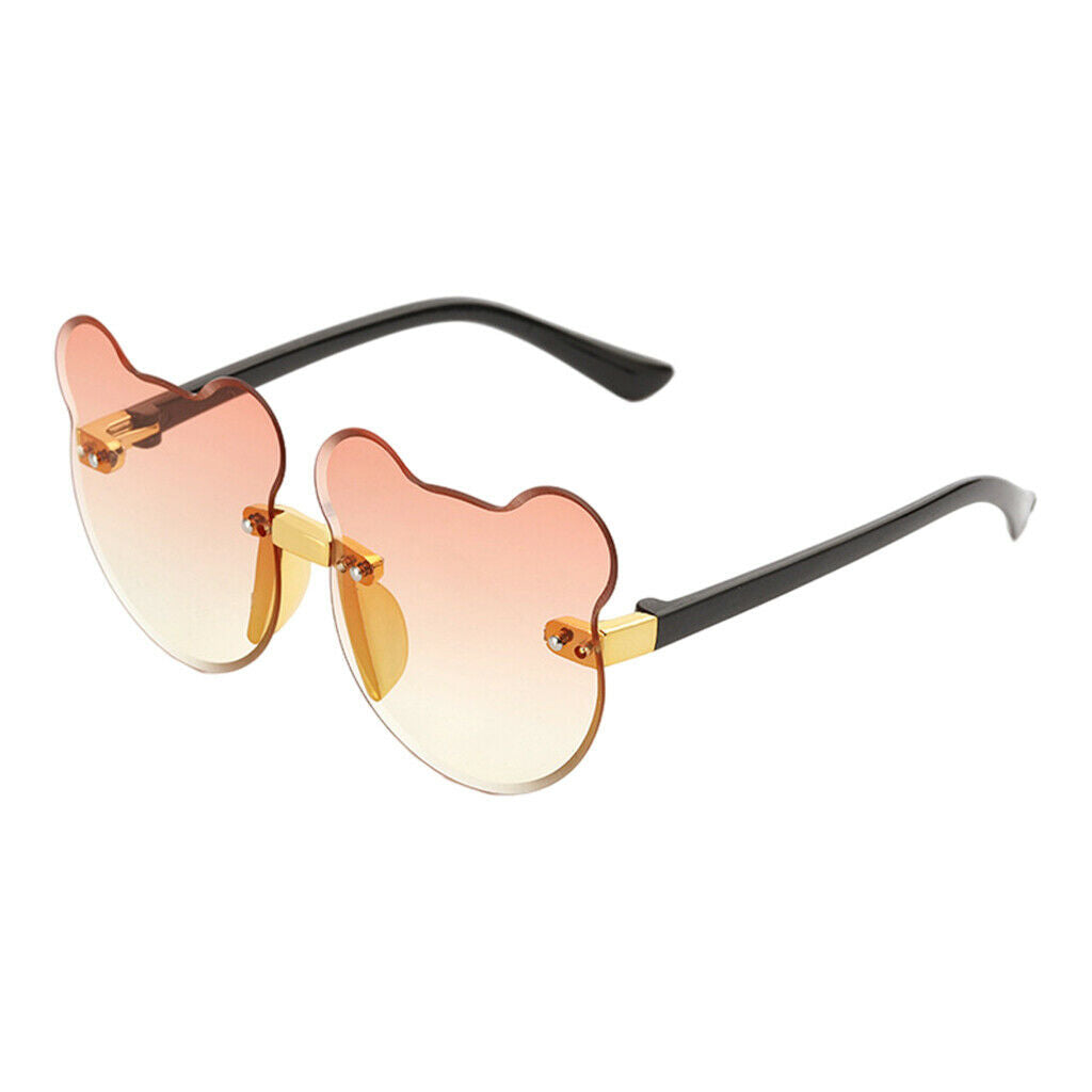 Set of 2 Summer Lovely Cat Ear Sunglasses Rimless Decor Boys Girls Glasses