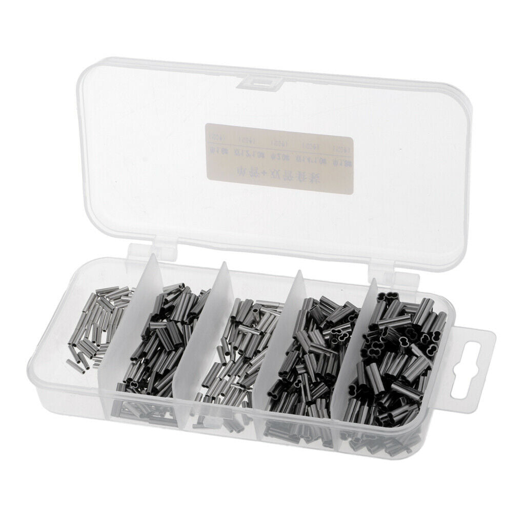500Pcs Crimps Coarse Sea Fishing Mini Line Mono Braid Wire Leader Sleeves