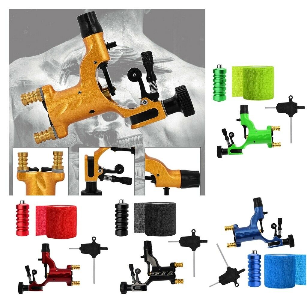 Tattoo Machine Set Rotary Dragonfly Handle Grip with Backstem Equipment Red