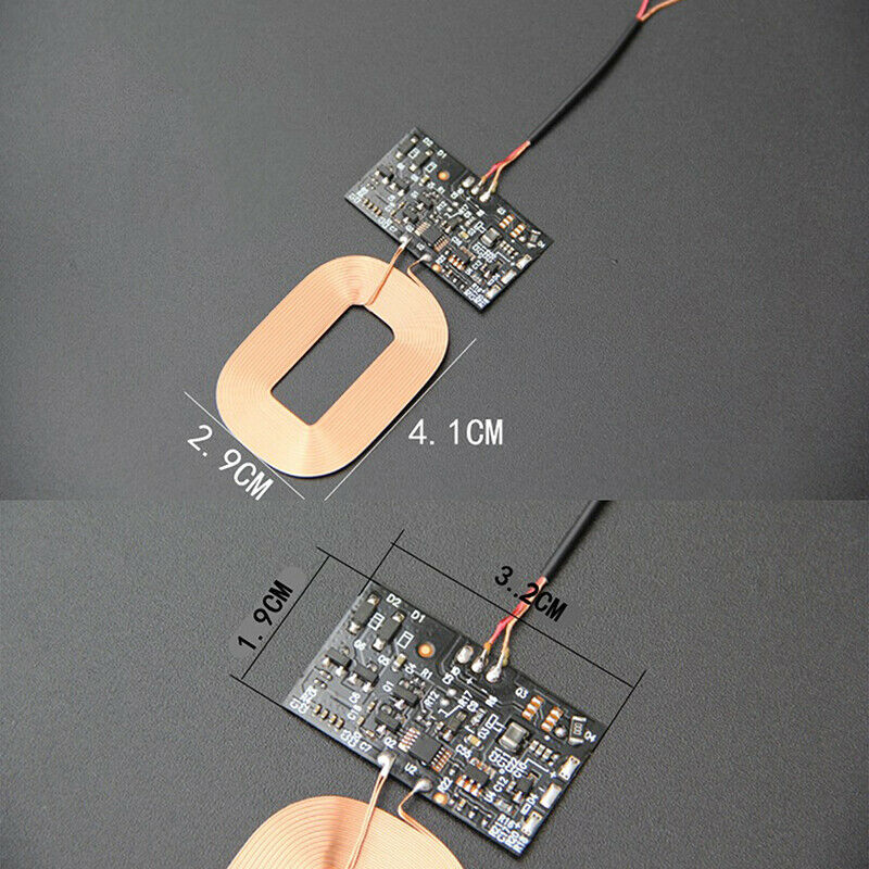 Qi Wireless Charger PCBA Circuit Board Receiver Module + Coil DIY Charging 5 Lt