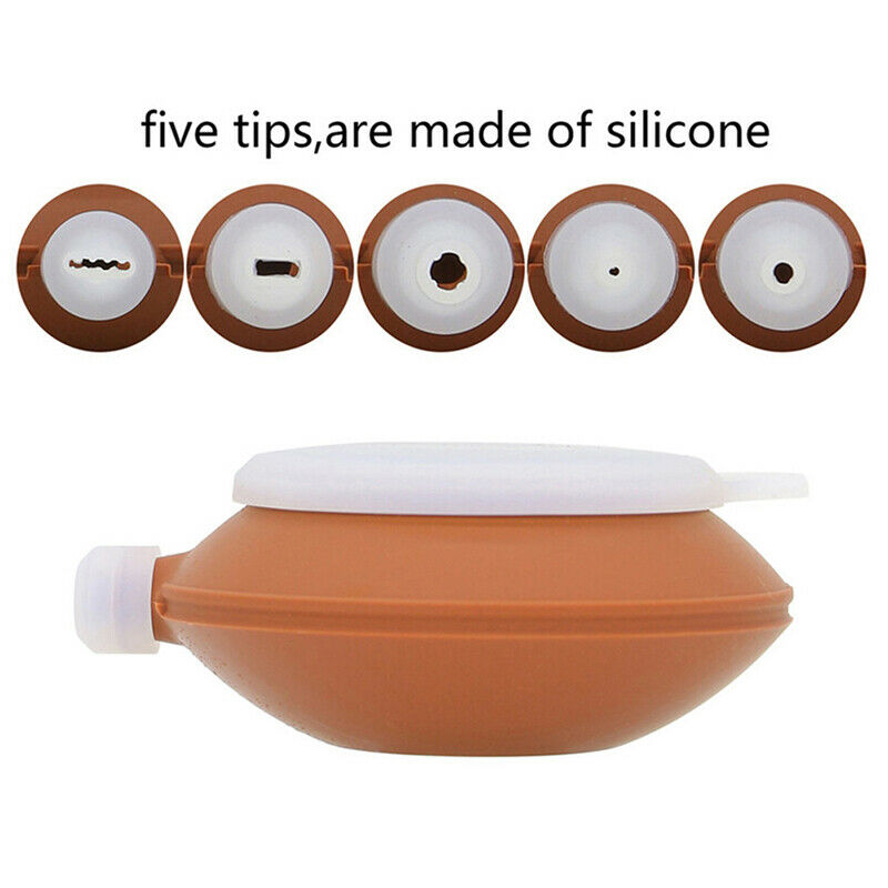 Bakery Silicone Cake Muffin Macaroon Piping icing Baking Tool Pot 4 NozzlesBDDD