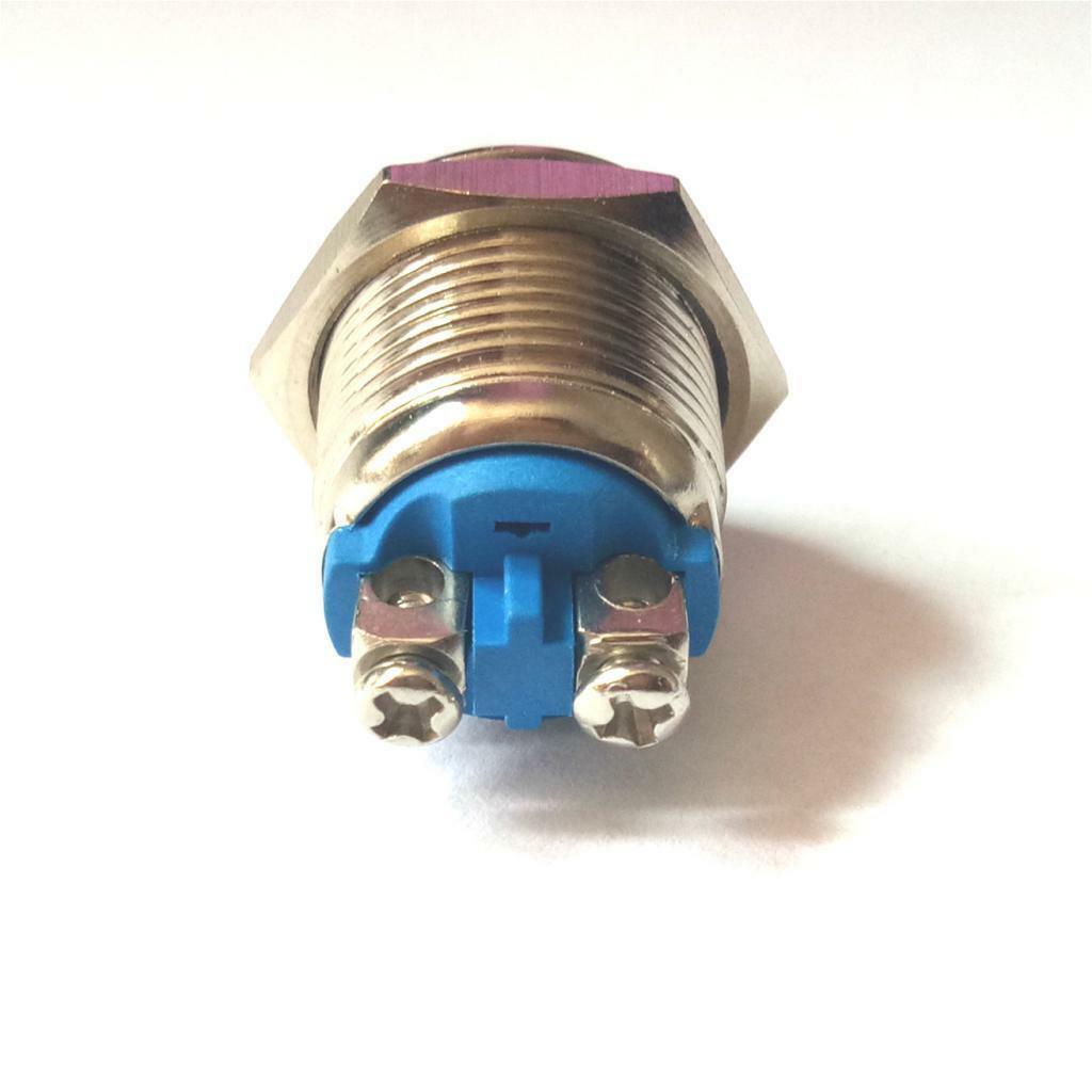16mm High Round Waterproof Momentary Push Button Switch Copper Contact 1 ON