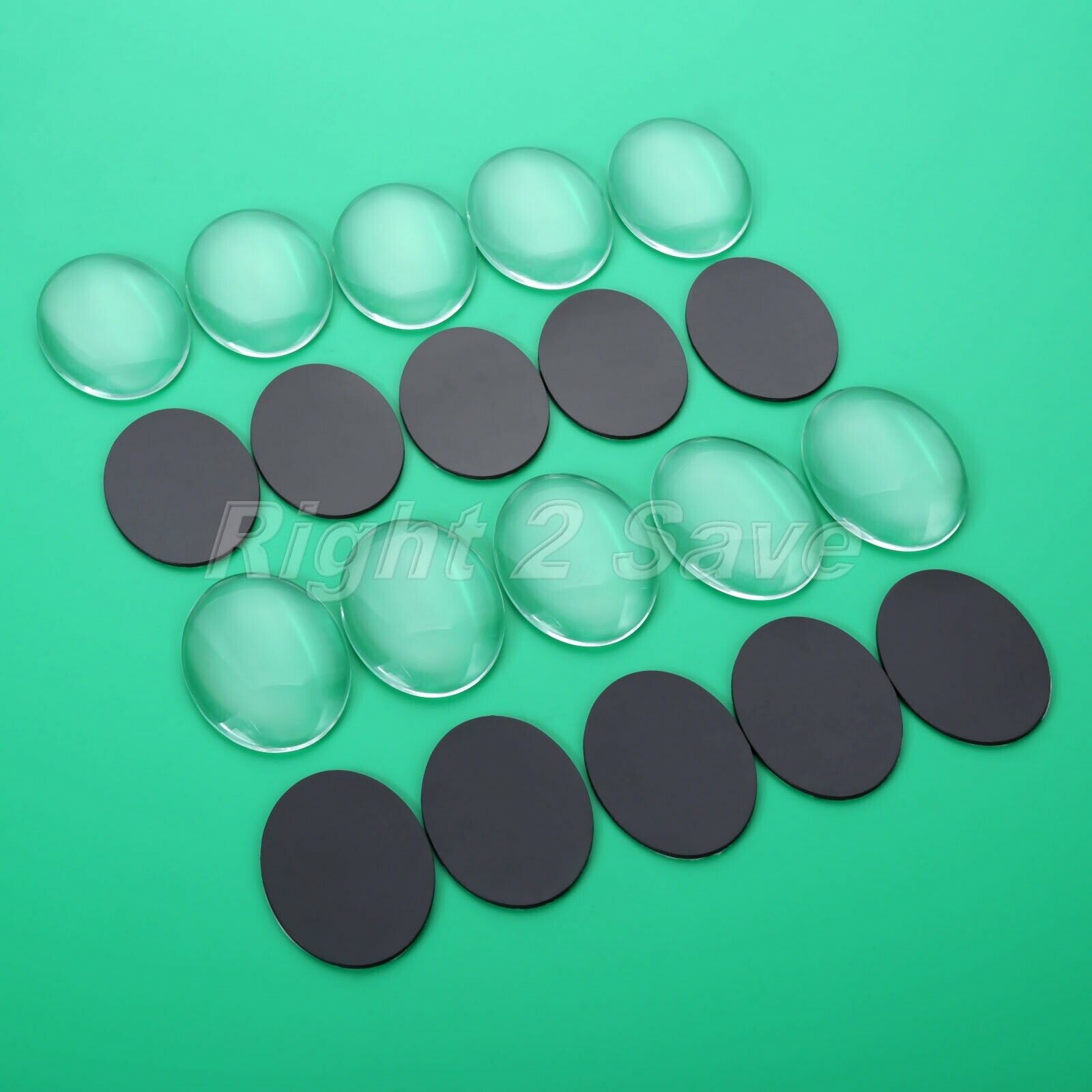 10 Sets Oval Shaped Dome Glass Cabochon & Fridge Magnetic Stickers Home Decor