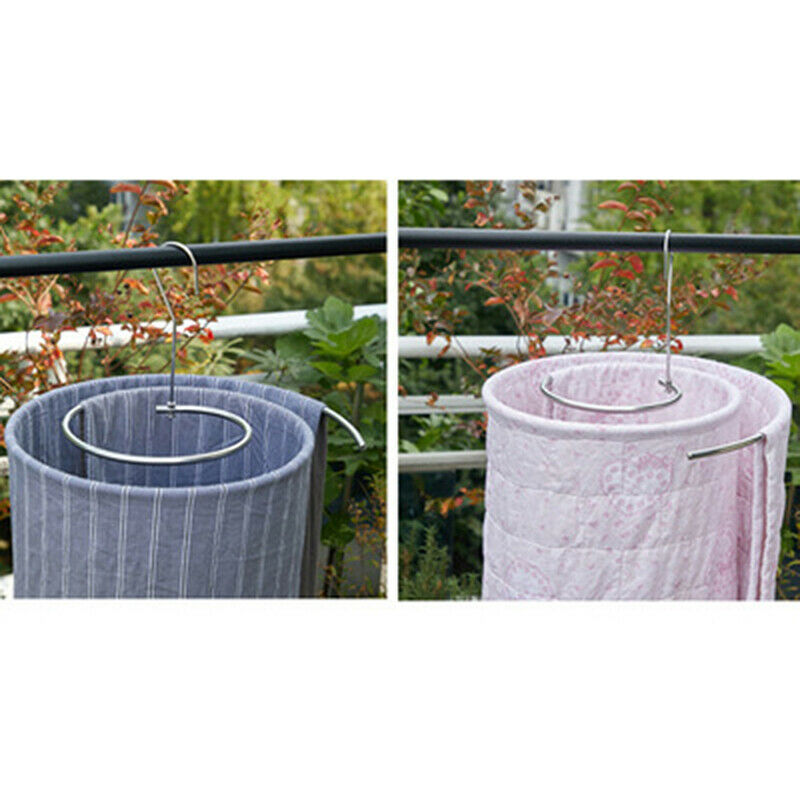 Stainless Steel Round Spiral Quilt Sheets Hanger Blanket Hanger Save SpaceB Rf