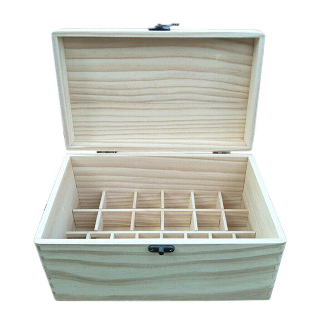 Wooden Box for Essential Oil Storage Organizer Holds 28 Bottles for