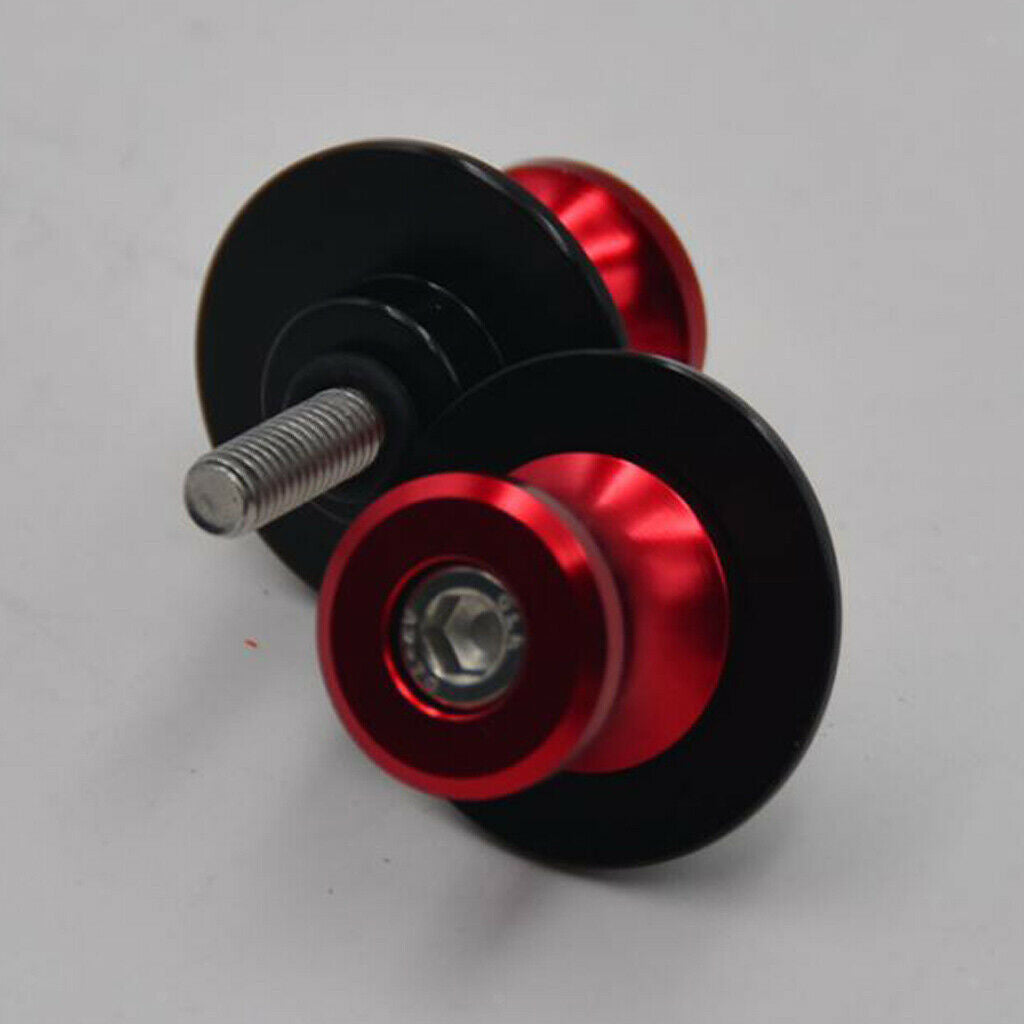 2Pcs Red M6 6mm Swingarm Swing Arm Spools Sliders Stand Bobbins Screws