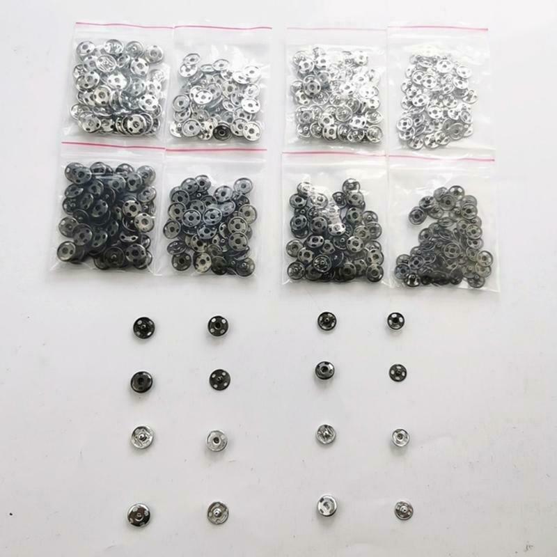 200 Sets Sew-on Snap Buttons Metal Snap Fastener Buttons Press Button for Sewing