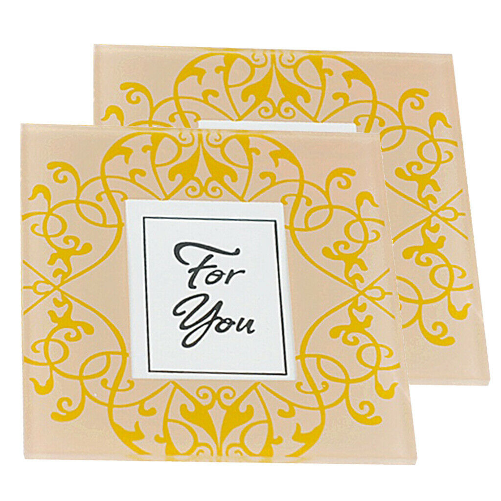 Picture Frame Glass Coasters, Wedding Favors Set of 2