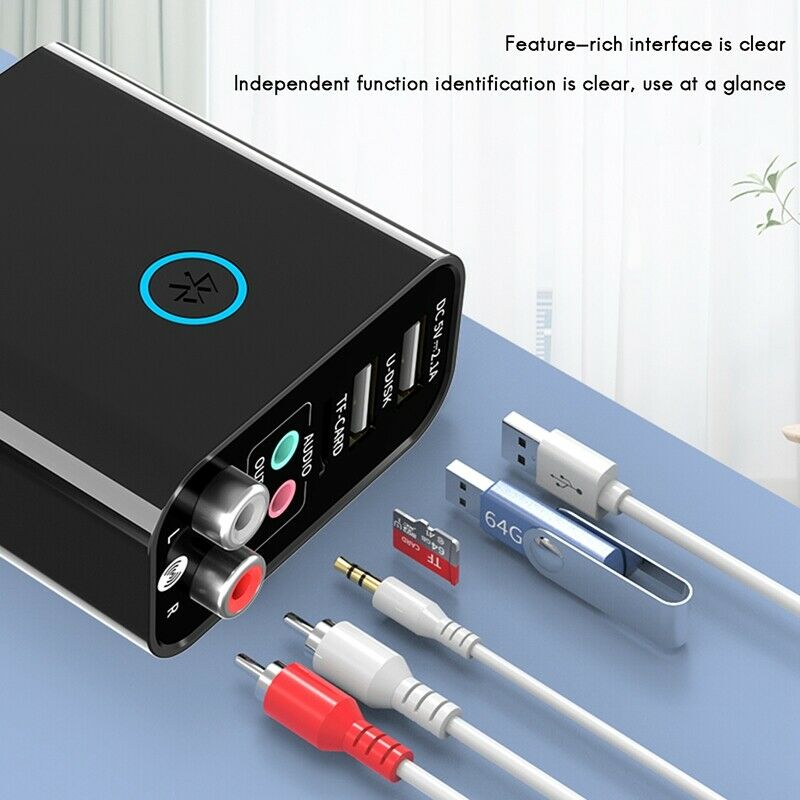 Bluetooth Receiver Transmitter 2-In-1 Bluetooth 5.0 AUX Audio Adapter for T P8K6