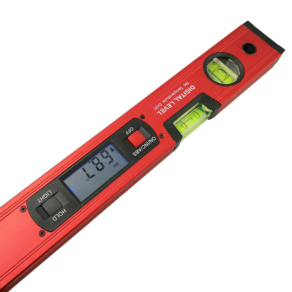 16â€ Spirit Level Digital Inclinometer Spirit Level Angle Gauge 0-360Â° Red