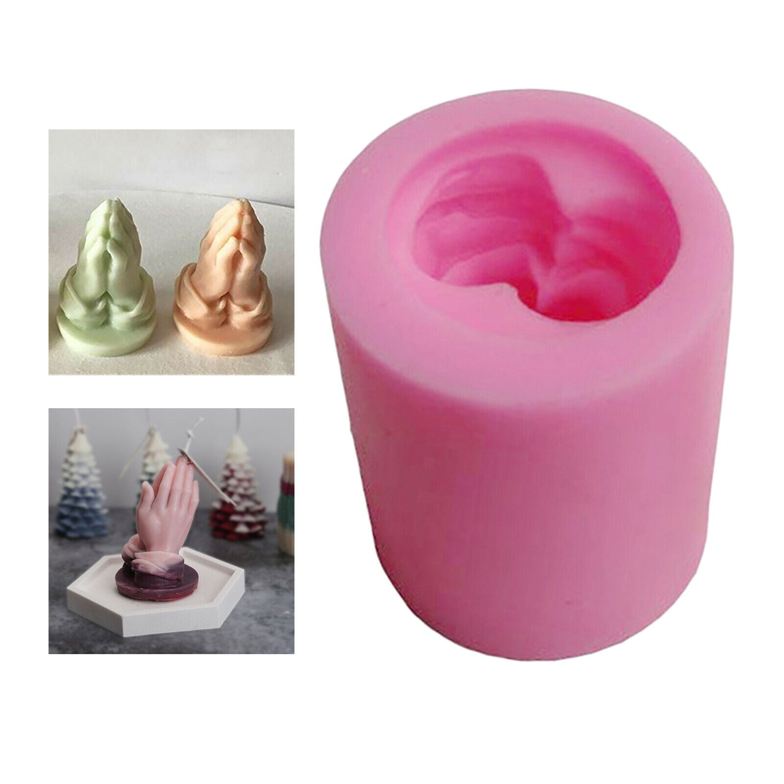 Praying Hands Silicone Mold DIY Plaster Decoration Bee Wax Candle Mold Durable