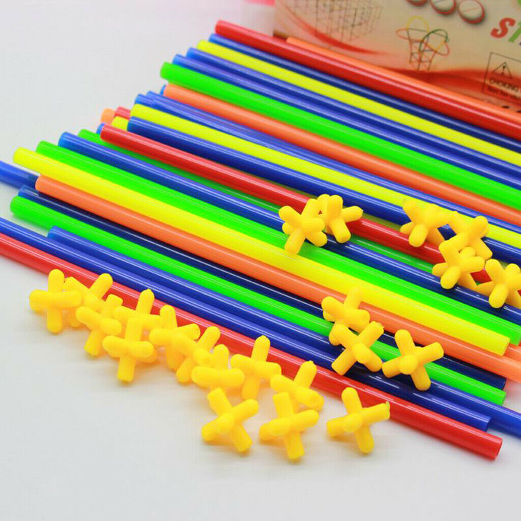 Interlocking Toys Educational Straw Fort Building Blocks Game Kids Gift