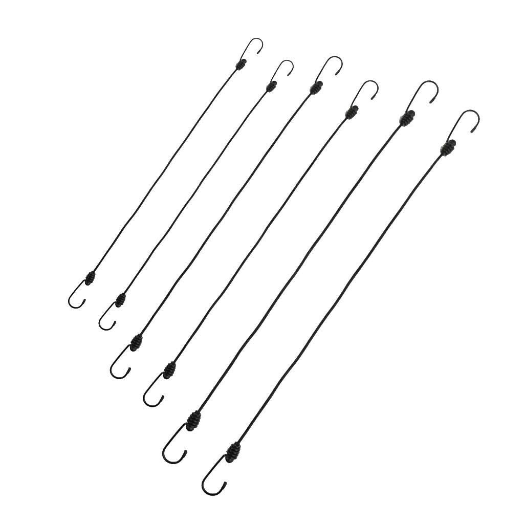 6pcs 47cm 60cm & 76cm Bungee Shock Cord Tarp Elastic Rope - Tent/Tarp Fixing