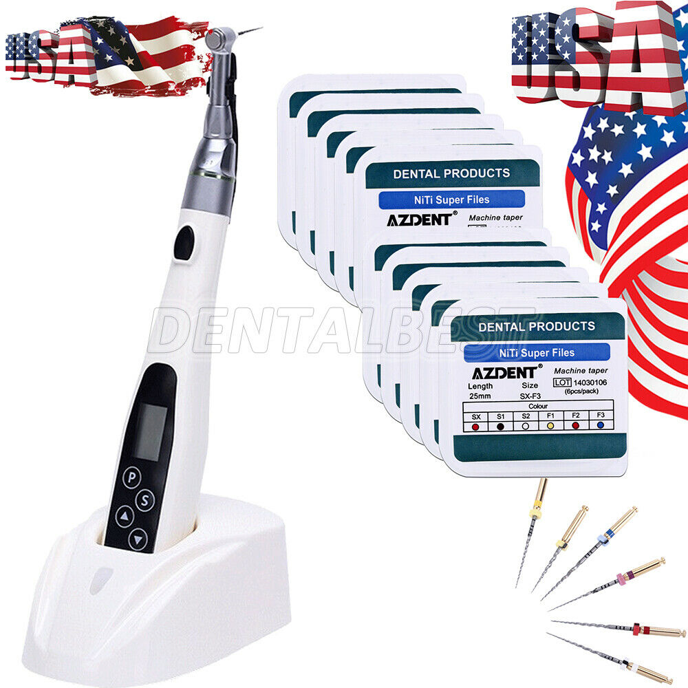 Dental Wireless 16:1 LED Endo Motor Treatment Cordless Handpiece+10X Super Files