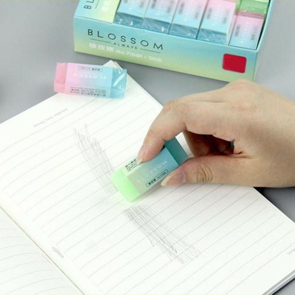 Cute Soft Durable Flexible Cube Colored Pencil Rubber Erasers For School Kids