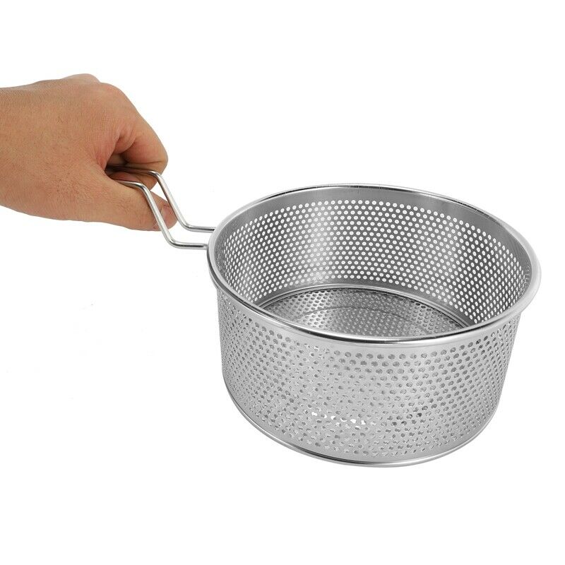 304 Stainless Steel Hot Frying Fried Basket Frying Pan Filter Food Colander OiZ4