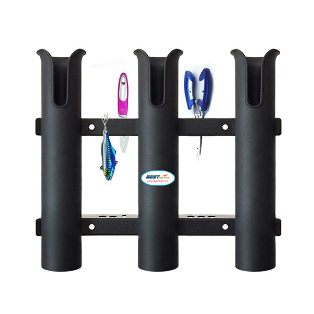 3 Tubes Link Fishing Rod Holder Storage Sockets Boat Kayak Yatch Fishing 10"