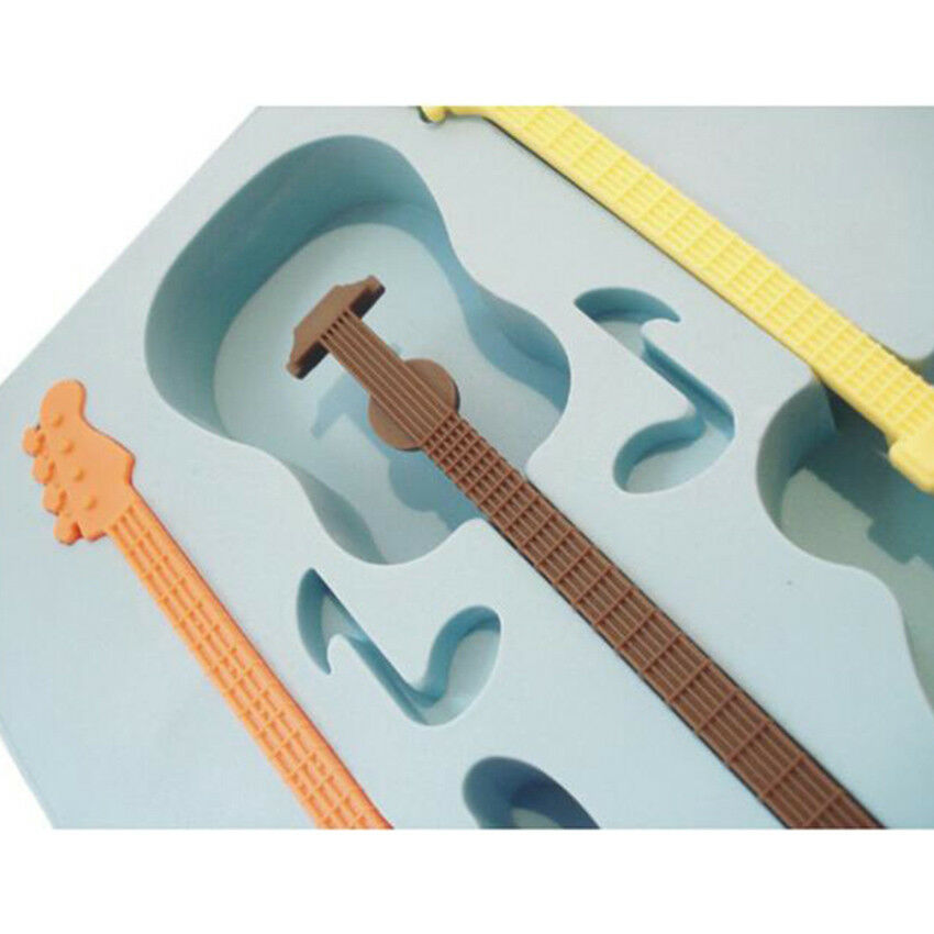 1Pc Silicone Ice-Cube Trays Guitar Shaped Candy Mold Maker Bar Drinking Kit