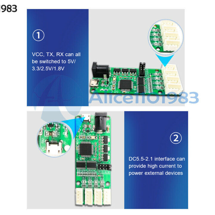 2PCS LC-FT4232-4TTL USB to 4 Channel TTL UART Serial Port Module 1.8/2.5/3.3V