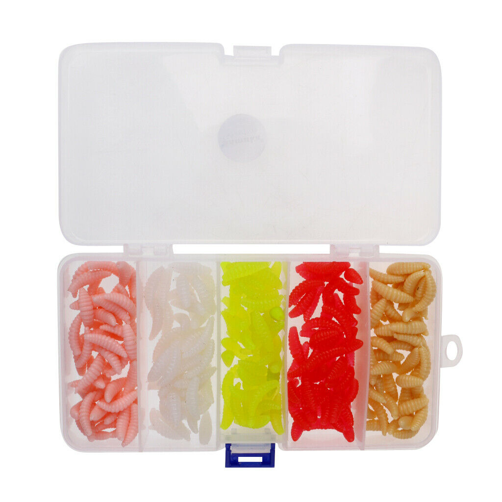 250 Pieces Worm Soft Fishing Lures Maggot Grubs Outdoor Lures
