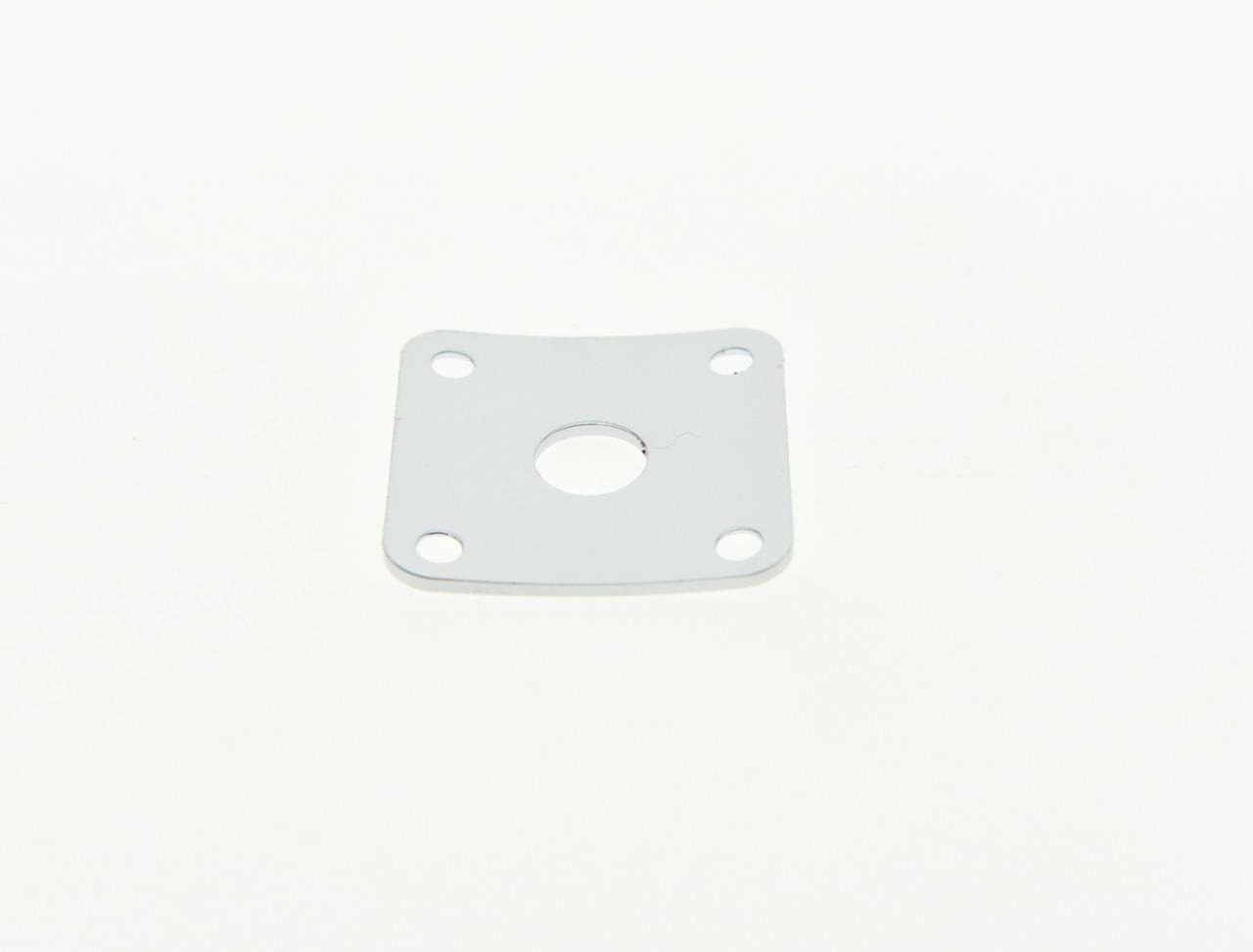 Curved Metal Jack Plate Square Jackplate w/ Screws Fits Gibson Les Paul Chrome