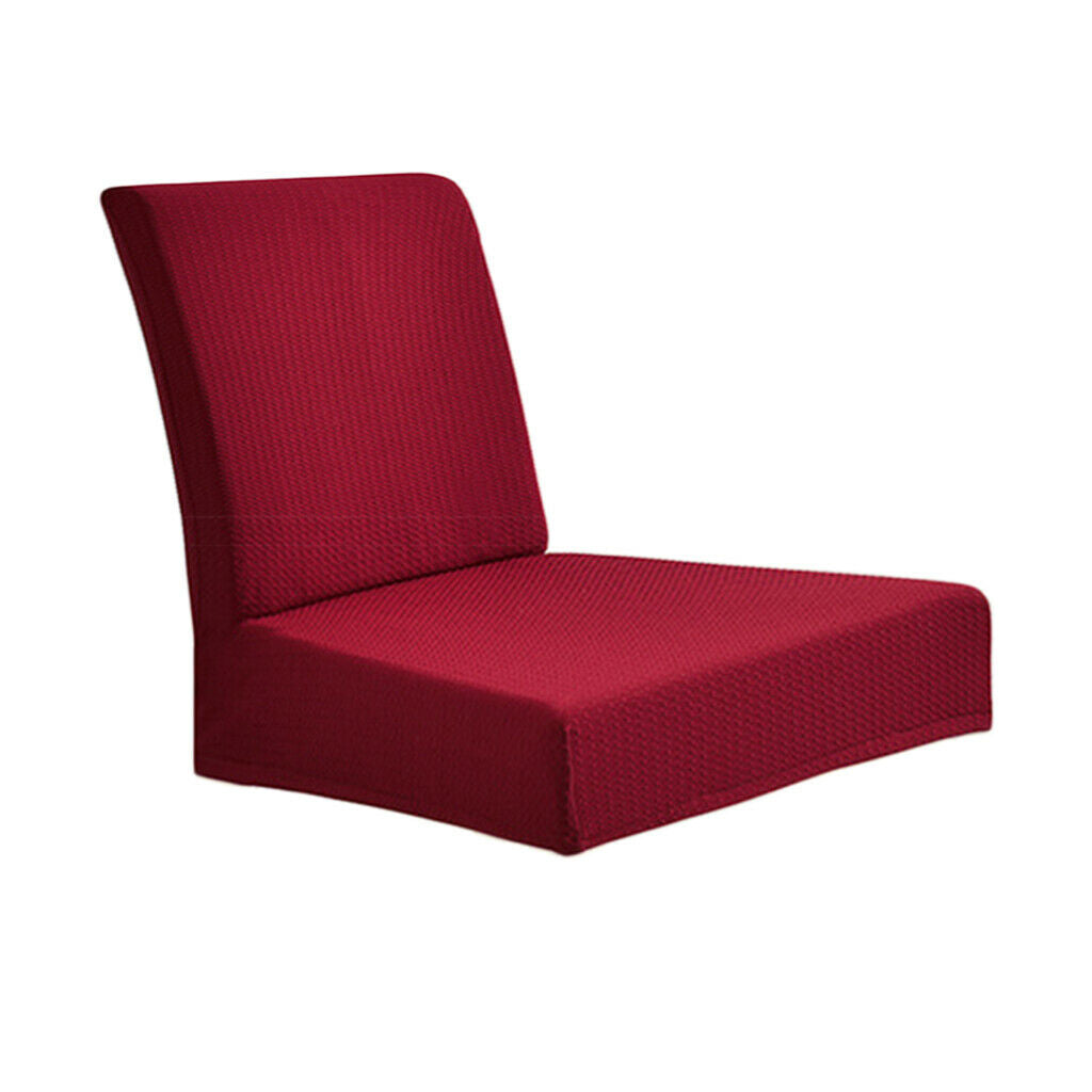 Rural Freshness Elastic Waterproof Low Back Dining Chair Covers Rubber Red