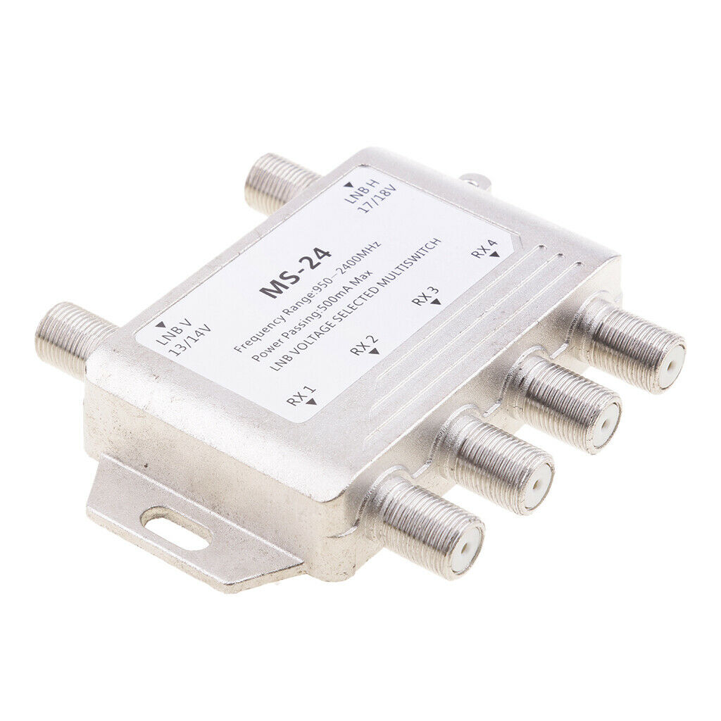 Alloy 2x4 Way LNB Voltage Selected   Satellite Multi Switch 2 In 4 Out
